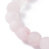 Natural Rose Quartz and Natural Dyed Lava Rock Stretch Bracelets BJEW-JB03798-05-3