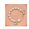 Fashionable Plastic imitation Pearl & Alloy Cross Charm Bracelets for Women UD0895-4-1