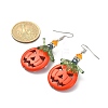 Synthetic Turquoise Pumpkin Dangle Earrings EJEW-TA00239-3