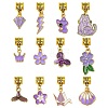 Purple Color Theme Alloy Enamel Pendants PALLOY-FS00010-1