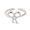 Brass Cubic Zirconia Solitaire Rings RJEW-R141-05P-2