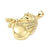 Brass Micro Pave Clear Cubic Zirconia Pendants KK-A303-05K-G-2