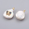 Natural Cultured Freshwater Pearl Pendants PEAR-F008-02G-2