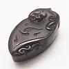 Carved Natural Obsidian Pendants G-G660-45-3