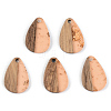 Transparent Resin & Walnut Wood Pendants RESI-S389-027A-B-2