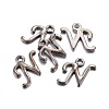 Gunmetal Plated Alloy Letter Pendants LS-X-PALLOY-J718-01B-N-2