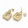 Brass Dangle Stud Earrings EJEW-S208-122-NF-3