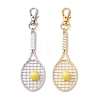 2Pcs 2 Colors Tennis Racket Alloy Pendant Decorations HJEW-JM02820-1