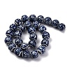 Handmade Blue and White Porcelain Beads Strands PORC-I027-04A-2