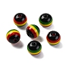 Ghana Jamaica Reggae Stripe Resin Beads RESI-G104-01B-1