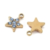 304 Stainless Steel Micro Pave Cubic Zirconia Charms CU-CBA5775-01G-2