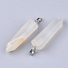 Natural White Agate Point Pendants G-R220-34P-2