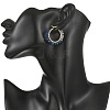 Dyed Natural Malaysia Jade Rondelle Bead & 201 Stainless Steel Hoop Earrings EJEW-JE07415-02-2