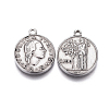 304 Stainless Steel Coin Pendants STAS-F207-09P-2