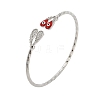 Brass Micro Pave Clear Cubic Zirconia Cuff Bangles for Women LS-BJEW-B145-08G-03-1