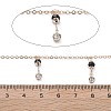 Handmade Brass Glass Beads & Rhinestone Chains CHC-L051-02KCG-2