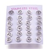 Tarnish Resistant 304 Stainless Steel Stud Earrings EJEW-N045-01P-2