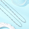 304 Stainless Steel Rhombus Cross Link Chain Necklaces NJEW-JN05939-1