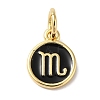 Real 18K Gold Plated Brass Enamel Charms KK-L216-001G-F01-1