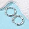 Brass Micro Pave Cubic Zirconia Huggie Hoop Earrings LS-EJEW-K083-36P-B-2