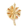 Rack Plating Brass Micro Pave Cubic Zirconia Pendants KK-U022-03B-G-1