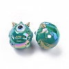 UV Plating Rainbow Iridescent Acrylic Beads OACR-A018-03E-3