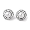 304 Stainless Steel Plastic Bead Stud Earrings EJEW-S227-04P-1