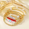 Bohemian Alphabet Brass Bead Shell Heart Bracelet 5-Piece Handmade Jewelry Sets JU6945-1