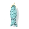 Synthetic Turquoise Carved Pendants G-P599-08G-08-1