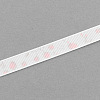 Flower Printed Polyester Grosgrain Ribbon OCOR-S011-9mm-02-3