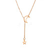 Alloy Cable Chain Moon & Star Lariat Necklaces for Women WG67D60-01-1