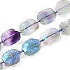 Electroplated Natural Colorful Fluorite Beads Strands G-G182-C04-01-1