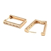 Brass with Cubic Zirconia Hoop Earrings EJEW-D078-40G-2