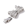 Brass Micro Pave Clear Cubic Zirconia Box Clasps LS-KK-G427-09P-3