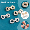  4 Sets 2 Colors Brass Pave Clear Cubic Zirconia Fold Over Clasps KK-PH0005-46-4