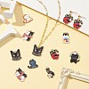 30Pcs 10 Style Alloy Enamel & Printed Alloy Pendants ENAM-SZ0004-15-4