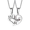 Non-Tarnish 2Pcs 2 Style Word 1314 520 Couple Necklaces Set VALE-PW0001-011P-1