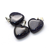 Heart Synthetic Blue Goldstone Pendants G-Q371-13-2