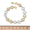 Brass Micro Pave Clear Cubic Zirconia Link Chain Bracelets for Women BJEW-C156-06A-PG-5