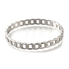 304 Stainless Steel Curb Chains Hinged Bangles STAS-M075-06P-2