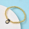 Brass Oval Charms Bracelets BJEW-B148-03C-05-2