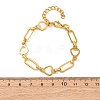 304 Stainless Steel Heart & Paperclip Link Bracelets for Women BJEW-F536-21G-3