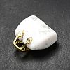 Natural Howlite Brass Pendants KK-E274-01G-24-4