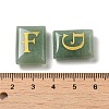 26Pcs Natural Green Aventurine Healing Rectangle with Letter A~Z Display Decorations G-K335-07F-3