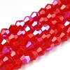 Opaque Solid Color Electroplate Glass Beads Strands EGLA-A039-P2mm-L02-1