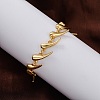 Rack Plating Brass Link Bracelets for Women BJEW-C086-01G-2