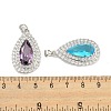 Rack Plating Brass Micro Pave Cubic Zirconia Pendants KK-H469-01P-3