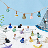 BENECREAT 18Pcs 9 Color Transparent Glass Wish Bottle Pendants GLAA-BC0001-28-5