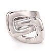 Non-Tarnish 304 Stainless Steel Interlocking Rectangle Chunky Ring for Men Women RJEW-B040-20P-2