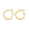 Rack Plating Brass Oval Stud Earrings EJEW-P240-15G-1